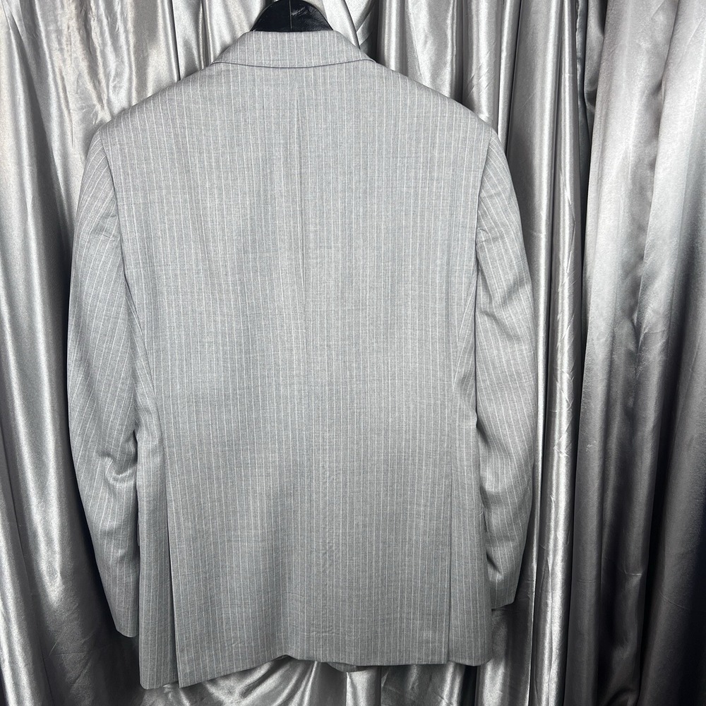 Brooks Brothers Regent Fit 41L Men's Coat Jacket Gray Stripe Tollegno 1900 Italy - Picture 14 of 16